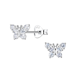 Clous d'oreilles papillon en argent - FR21789